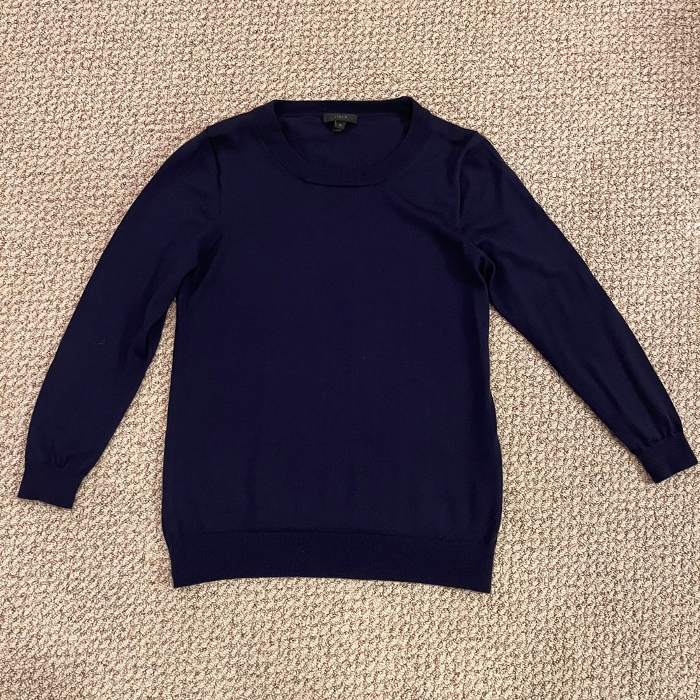 J. Crew Classic Navy Crew Neck Sweater